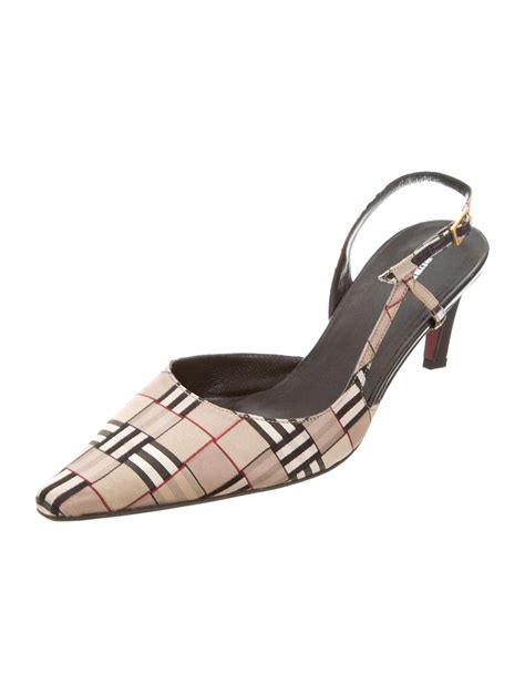 Burberry Plaid Slingback Pumps Shoes Bur The Realreal