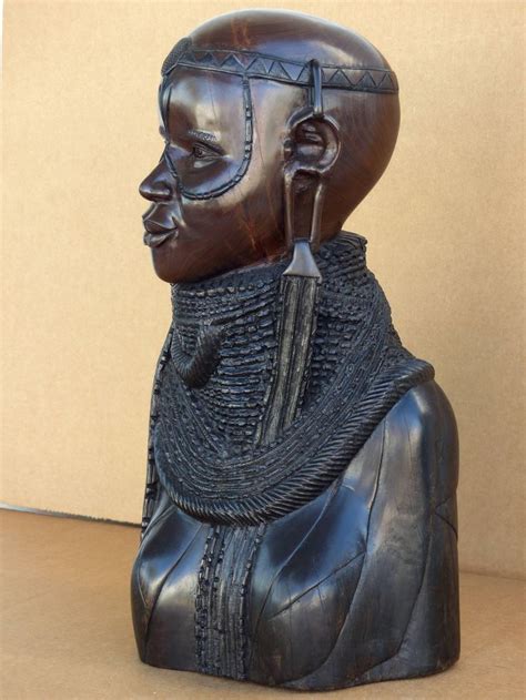 Th Century Large Finely Carved African Solid Ebony Sculpture