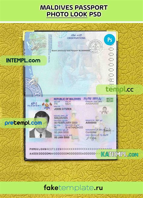 Maldives Passport Psd Download Scan And Photo Look Templates 2 In 1 By Intempl Issuu