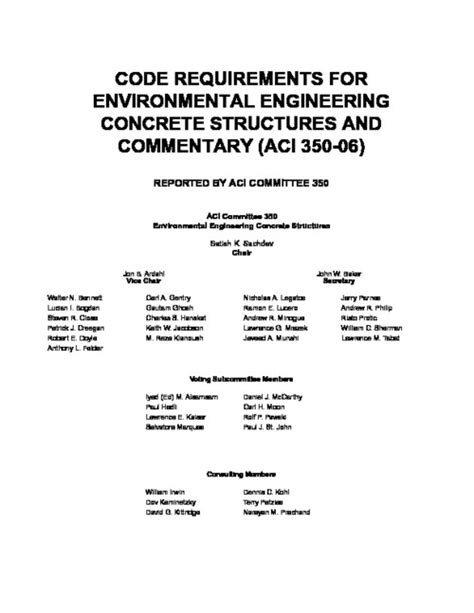 Aci 350 06 Code Requirements For Enviromental Engineering Concrete