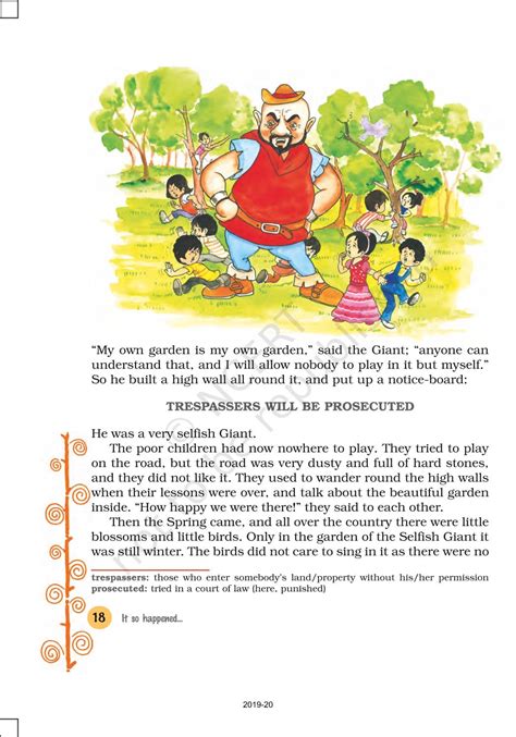 The Selfish Giant Ncert Book Of Class 8 English It So Happened