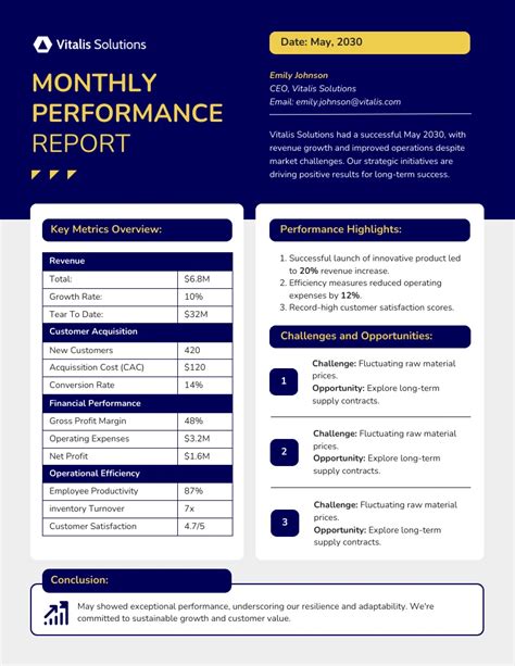 Monthly Performance Report Template Venngage