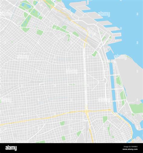 Downtown vector map of Buenos Aires City, Argentina. This printable map ...