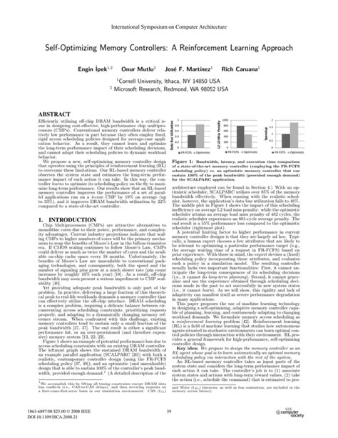 Self Optimizing Memory Controllers A Reinforcement Learning Approach