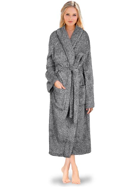 Pavilia Premium Women Plush Soft Robe Fluffy Warm Fleece Sherpa Shaggy