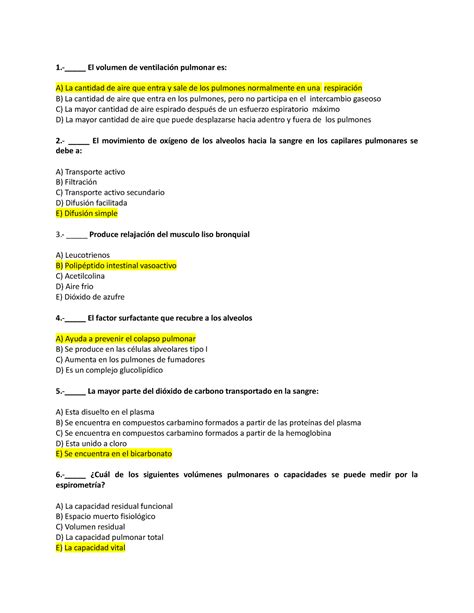 Examen Abril Preguntas Y Respuestas 1 El Volumen De