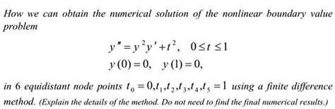 SOLVED How Can We Obtain The Numerical Solution Of The Nonlinear