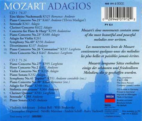 Classical Various Artists Mozart Adagios 1998 2cd Flac ~ Relaxing World