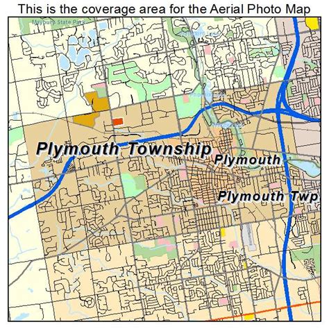 Aerial Photography Map of Plymouth Township, MI Michigan