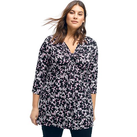 Ellos Women S Plus Size Twisted Knot Front Tunic Ebay