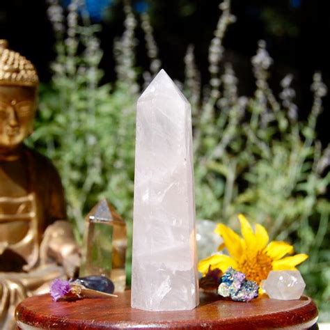 Rose Quartz Crystal Point Tower Love Stone Heart Chakra Etsy Rose