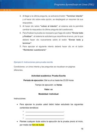 Instrucciones Prueba Escrita Pdf