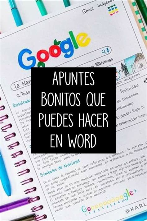 APUNTES BONITOS QUE PUEDES HACER EN WORD Trucos Para La Escuela