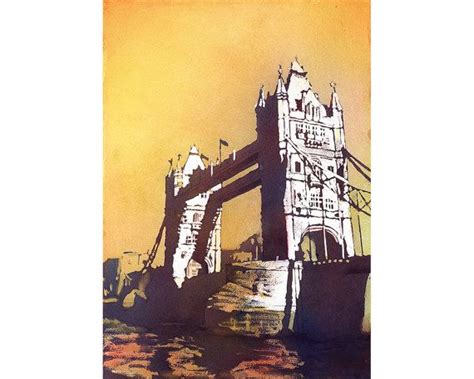 Tower Bridge London England Tower Bridge Painting Etsy Bridge