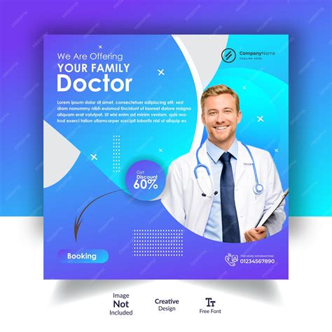 Premium Vector | Doctor promotional Instagram post design