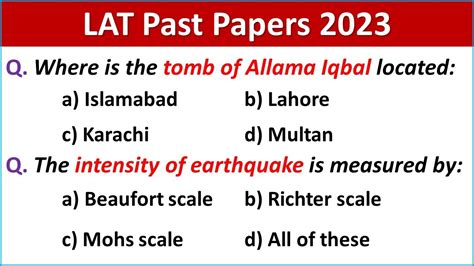 LAT Past Papers 2023 LAT Test Past Past Papers 2023 HEC LAT Past