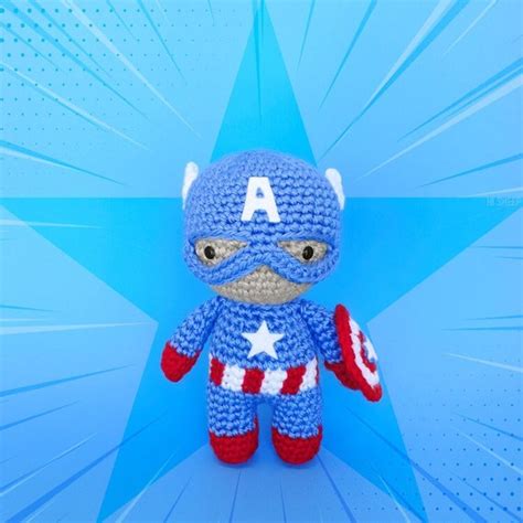 Captain America Crochet Pattern Amigurumi Avengers | Etsy