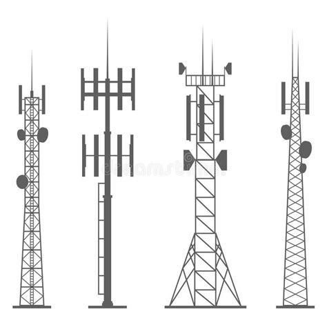 Transmission Cellular Towers Silhouette Mobile And Radio