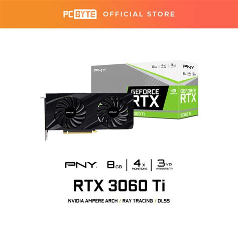 Pny Geforce Rtx 3060 Ti 8gb Gddr6x Verto Dual Fan Graphic Card Lazada