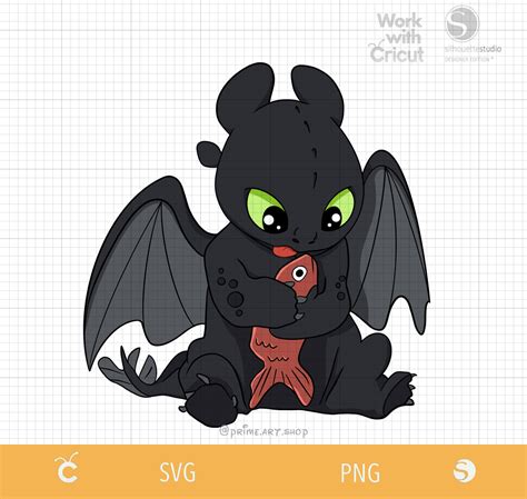 Cute Dragon Toothless With Fish How To Train Dragon Svg Inspire Uplift