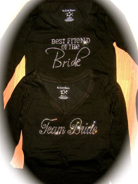 5 Team Bride T Shirts Set Of 5 Rhinestone Team Bride Shirts Etsy