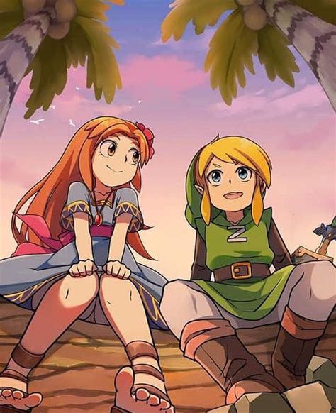 Legend Of Zelda Link S Awakening Art Link And Marin Legend Of Zelda Zelda Art Legend Of