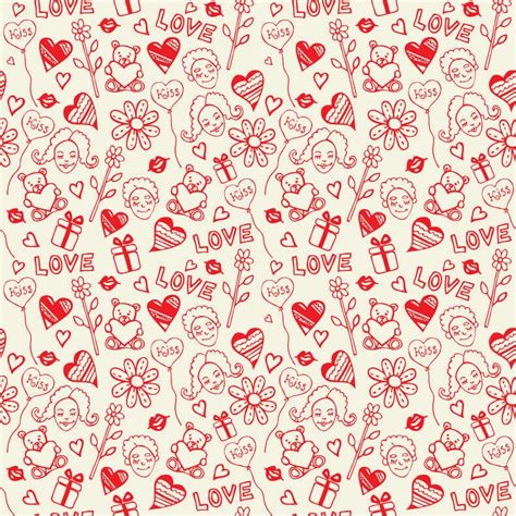 Romantic Love Seamless Pattern Vector Free Vector Graphics All Free