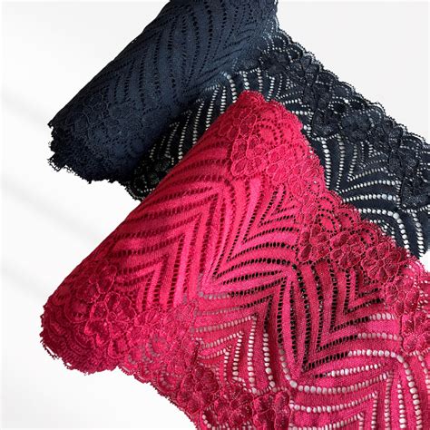 G De Renda Elastano Para Lingerie Calcinha Cores PRETO E RUBI Shopee Brasil