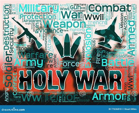 Holy War Shows Military Action And Battles Stock Illustration