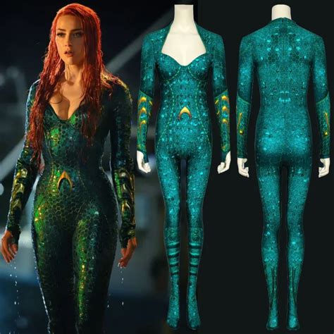 Aquaman 2 Mera Cosplay Costume DC Superheroine Amber Heard Movie ...