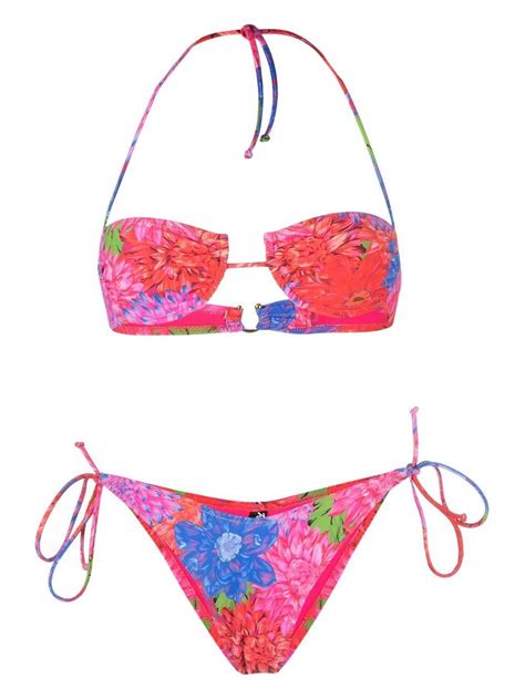 Reina Olga Penny Printed Bikini Set In Red Lyst