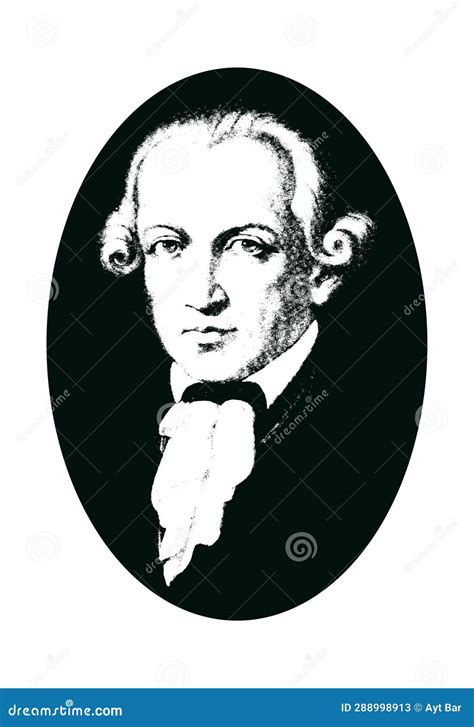 Immanuel Kant German Philosopher Vintage Portrait Stock Illustration