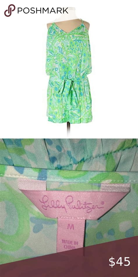 Lily Pulitzer Green Silk Romper Silk Romper Green Silk Lily Pulitzer