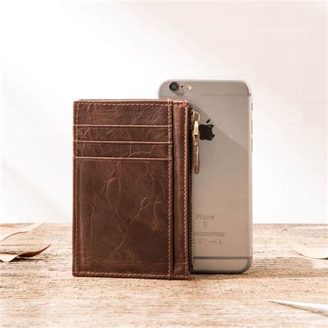 Cool Leather Mens Slim Front Pocket Wallet Small Wallets For Men