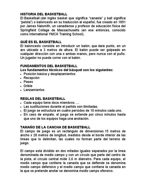 Historia Del Basketball Pdf