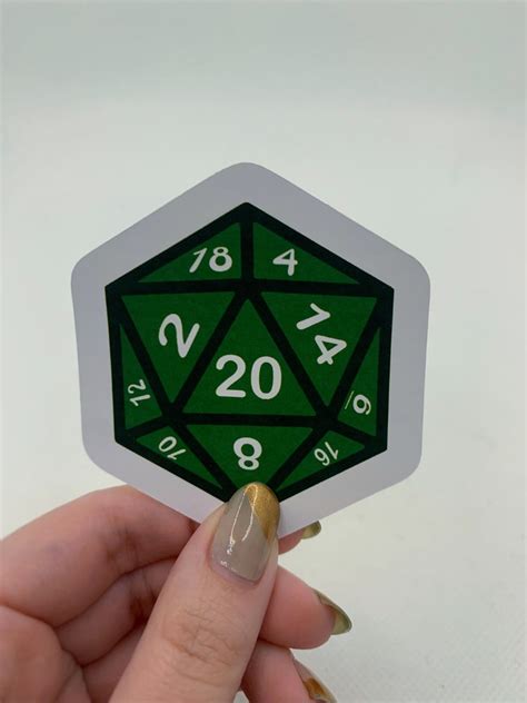 D20 Dice Sticker Dnd Dice Natural 20 Nat20 Sticker Dice Sticker