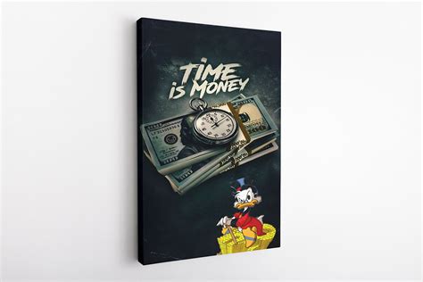 Time Is Money Wall Art Daffy Duck Canvas Dollar Art Canvas Etsy