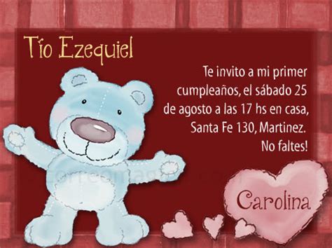 Invitaciones para personalizar e imprimir por Cumpleaños Oso