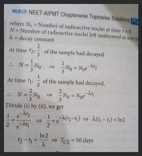 Mtg Neet Aipmt Chapterwise Topicwise Solutions Phewhere N Number Of R