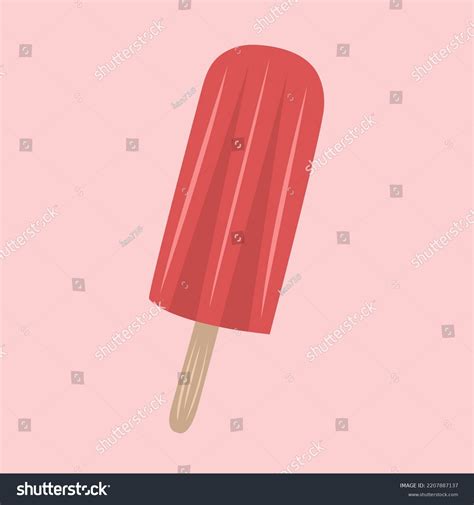 Strawberry Ice Lolly Flat Vector Illustration Stock Vector (Royalty Free) 2207887137 | Shutterstock