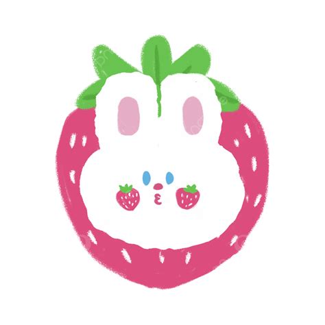 Cute Strawberry Clipart Vector Korean Cute Strawberry Bunny Sticker