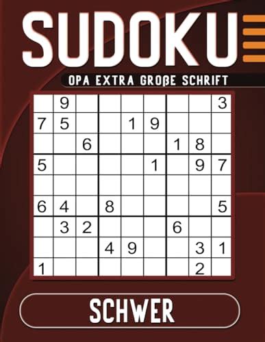 Sudoku Opa Schwer Extra Große Schrift 100 Großdruck Rätsel mit