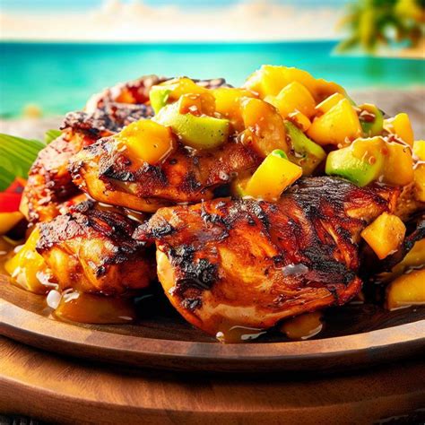 Caribbean Jerk Chicken Thighs With Mango Kiwi Salsa Recipe — Griproom