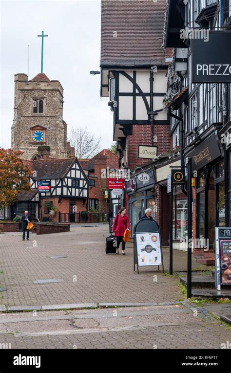View Of High Street Pinner Middlesex England United Kingdom Stock