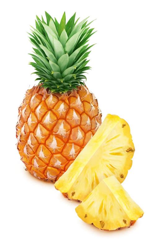 Whole Pineapple In Water Splash With Full Depth Of Field Isolated On