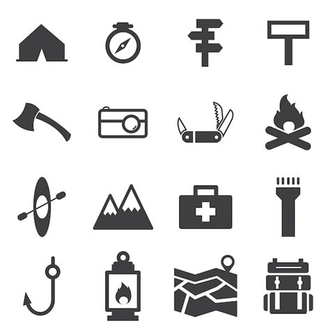premium vector camp icon set