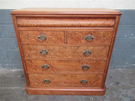 Large Victorian Period Pitch Pine Chest Of Drawers