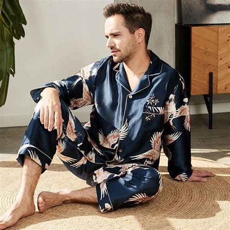 Sleepwear Style Silk Pajama Set Silk Pajamas Mens Silk Pajamas