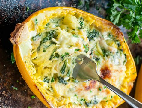 La recette facile de courge spaghetti au parmesan et épinards