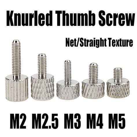 Pcs Knurled Thumb Screw M M M M M Carbon Steel Cylindrical Flat